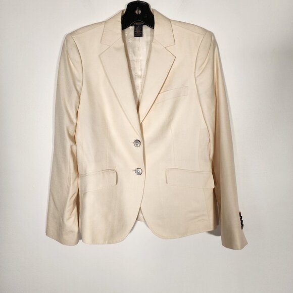 Brooks Brothers Jackets & Blazers - Brooks Brothers Loro Piana Fabric Wool Silk Linen Cream Blazer Quiet Luxury Sz 6